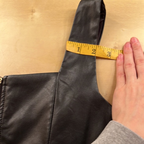 Forever 21 Faux Leather and Chain Crop Top. Wide straps. - Picture 5 of 5